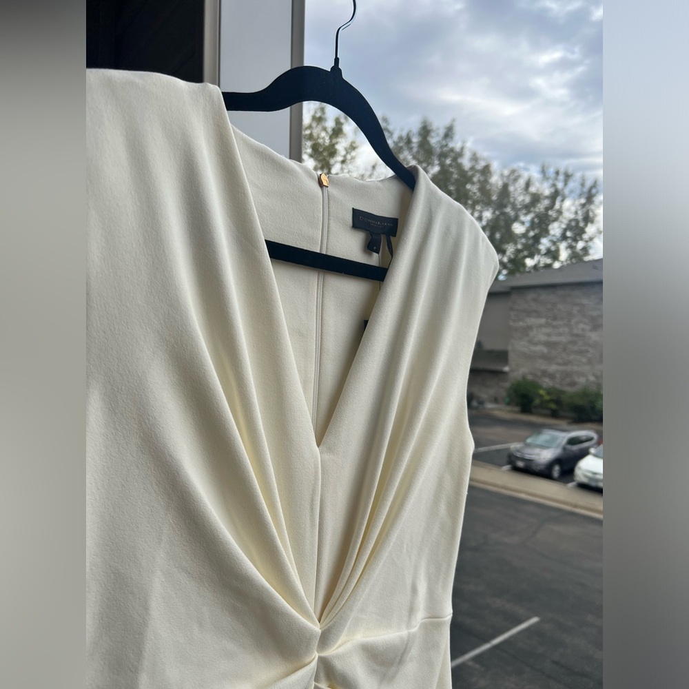 🆕 Donna Karan New York Ivory Sheath Dress Midi Work Wedding S2 S6 S8 S10 Office - Picture 9 of 16